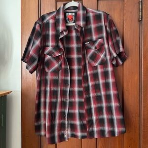 DIXXON Uppercut Red and Black Plaid Shirt